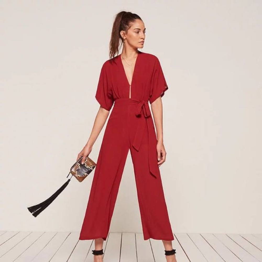 Reformation Swiss Jumpsuit Size 0 red